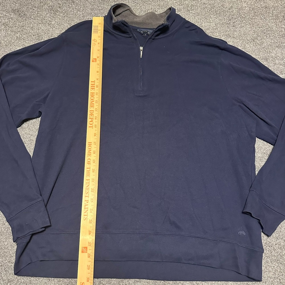 Brooks Brothers Mens XXL Navy Blue Cotton Quarter Zip Pullover Sweater - Picture 6 of 7